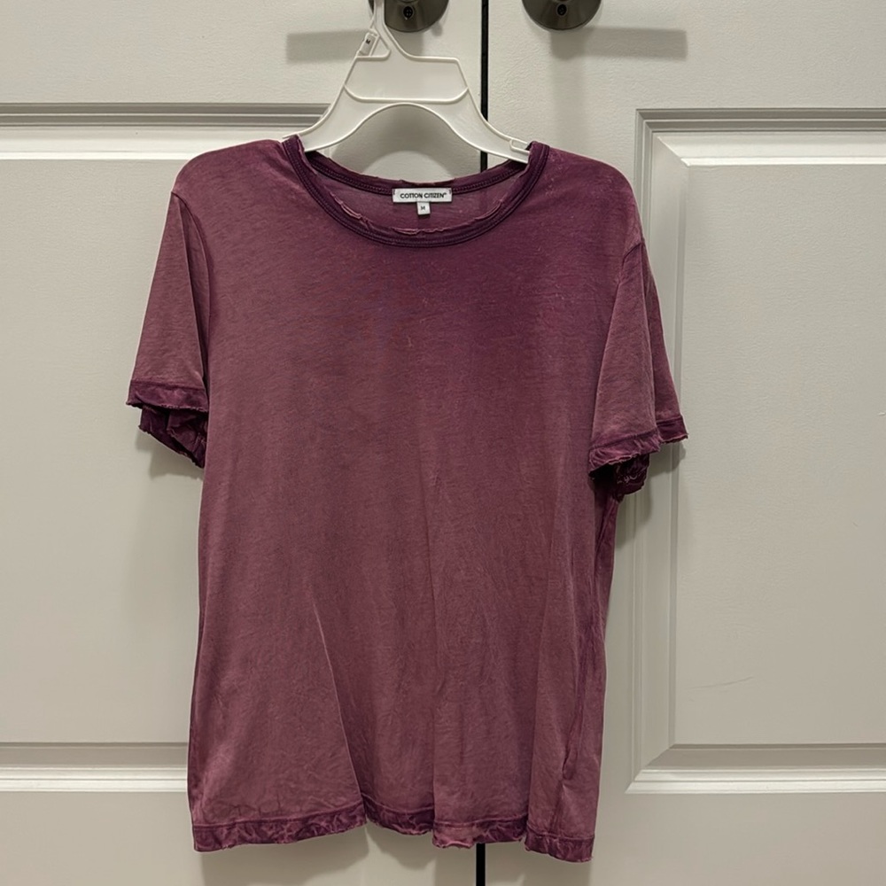 Cotton Citizen Women's Vintage Wash Short Sleeve Tee - Plum